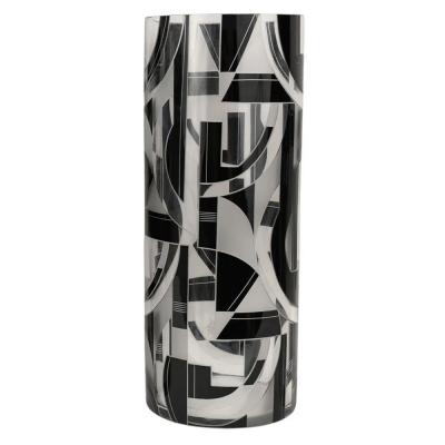 Large Art Deco Bohemian Glass Vase