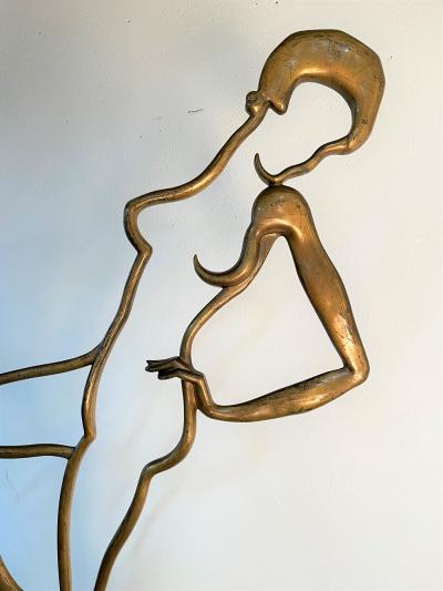 Large Art Deco Bronze Figural Sculpture on Carrara Marble Pedestal