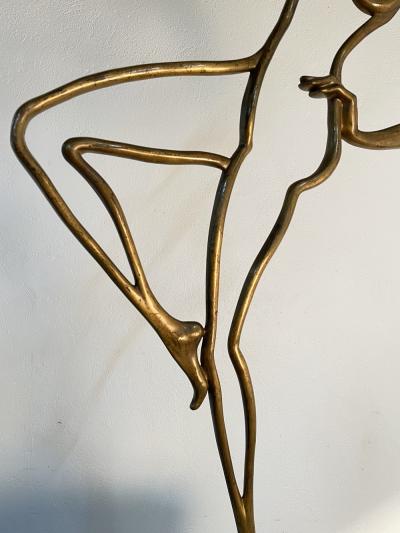 Large Art Deco Bronze Figural Sculpture on Carrara Marble Pedestal