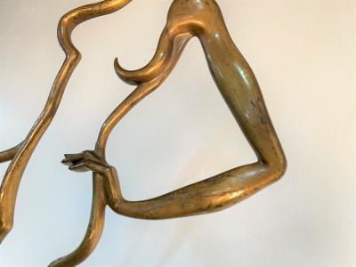Large Art Deco Bronze Figural Sculpture on Carrara Marble Pedestal