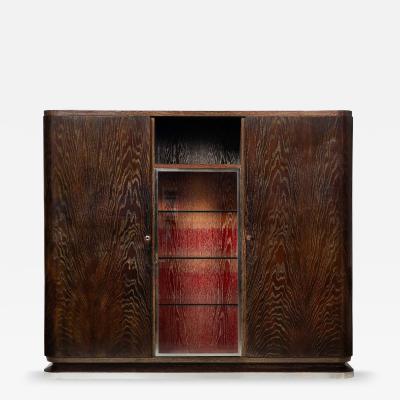 Large Art Deco Cerused Oak Display Cabinet Bookcase circa 1940