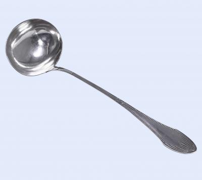 Large Art Deco Dutch Silver Soup Punch Ladle C 1920