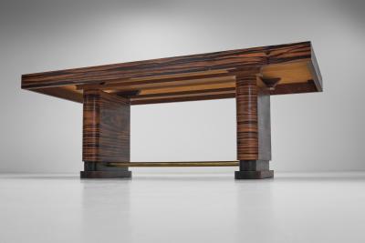 Large Art Deco Macassar Ebony Table Europe 1930s