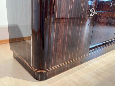 Large Art Deco Sideboard Macassar Ebony Maple Chrome France circa 1930