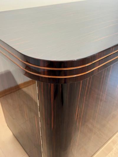 Large Art Deco Sideboard Macassar Ebony Maple Chrome France circa 1930