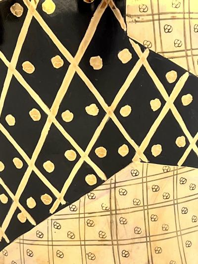 Large Art Deco Vessel in Black and Gold