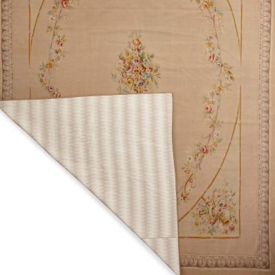 Large Aubusson carpet with floral and musical motifs