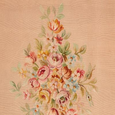 Large Aubusson carpet with floral and musical motifs