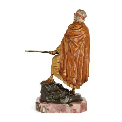 Large Austrian figurative cold painted bronze sculpture