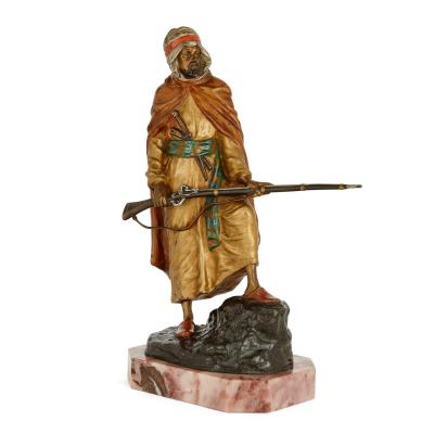 Large Austrian figurative cold painted bronze sculpture