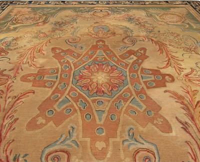 Large Authentic Savonnerie Bold Handmade Wool Rug