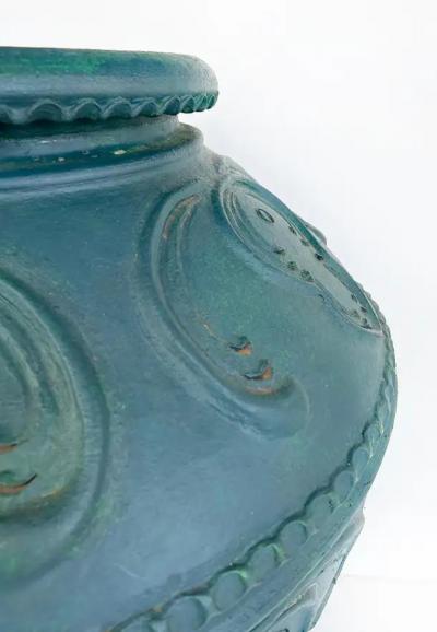 Large Balinese Teal Maja Statement Terracotta Planter Urn