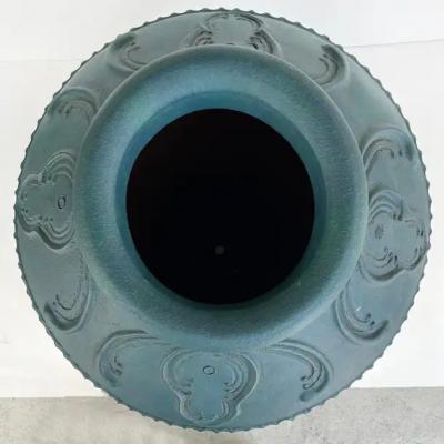 Large Balinese Teal Maja Statement Terracotta Planter Urn