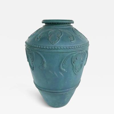 Large Balinese Teal Maja Statement Terracotta Planter Urn
