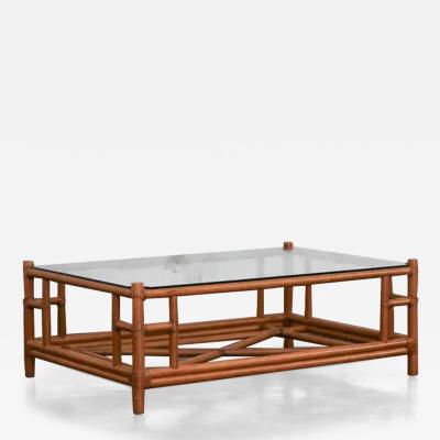 Large Bamboo Coffee Table 1980