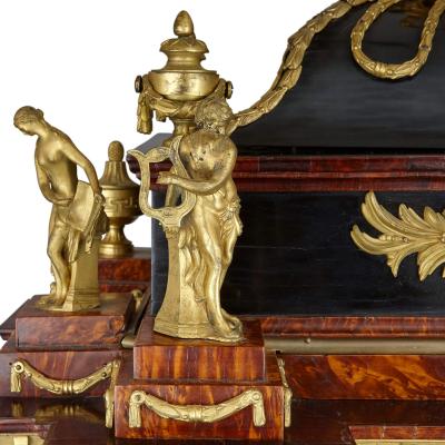 Large Baroque style Austrian ormolu mounted musical clock