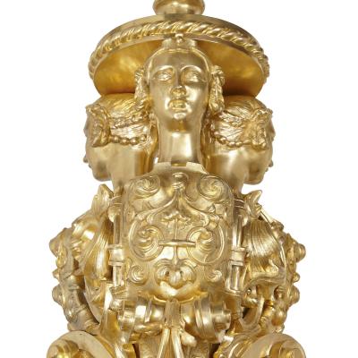 Large Baroque style gilt bronze eighteen light chandelier