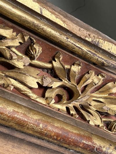 Large Belgian Neo Gothic Painted and Giltwood Architectural Element