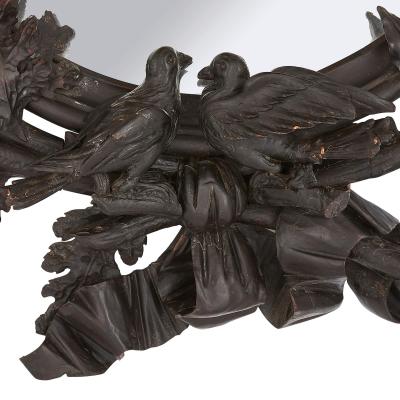 Large Belle poque period carved wood wall mirror