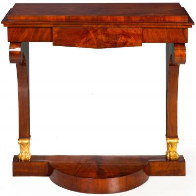 Large Biedermeier Antique Mahogany Pier Mirror and Console Table ca 1820 40