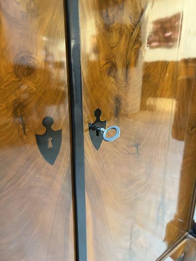 Large Biedermeier Half Cabinet Walnut and Ebonized South Germany circa 1820