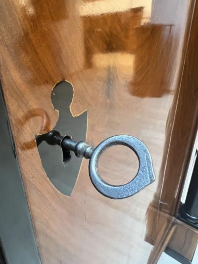 Large Biedermeier Half Cabinet Walnut and Ebonized South Germany circa 1820