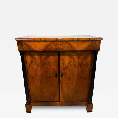 Large Biedermeier Half Cabinet Walnut and Ebonized South Germany circa 1820