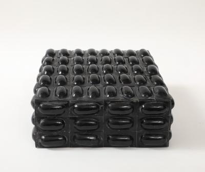 Large Black Buffalo Horn Box