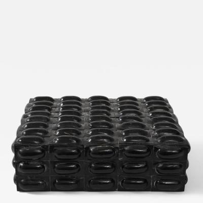 Large Black Buffalo Horn Box