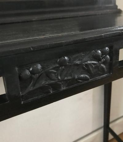 Large Black Console with Mirror