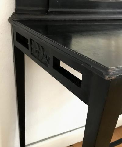 Large Black Console with Mirror