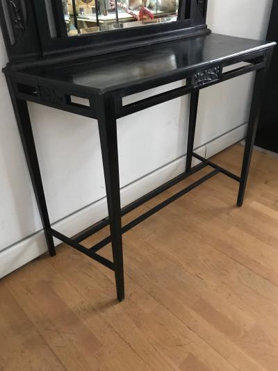 Large Black Console with Mirror