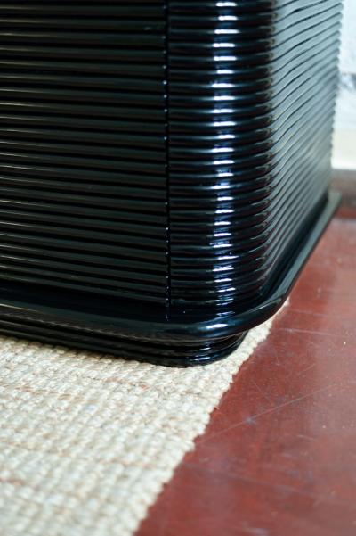 Large Black Lacquered Sideboard 1980s