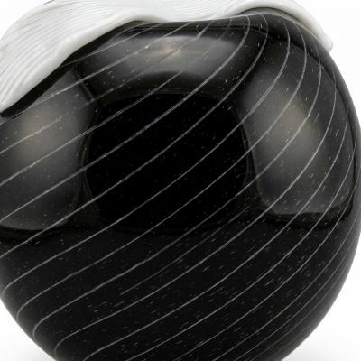 Large Black Murano Glass Apple Vessel