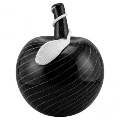 Large Black Murano Glass Apple Vessel