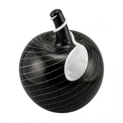 Large Black Murano Glass Apple Vessel