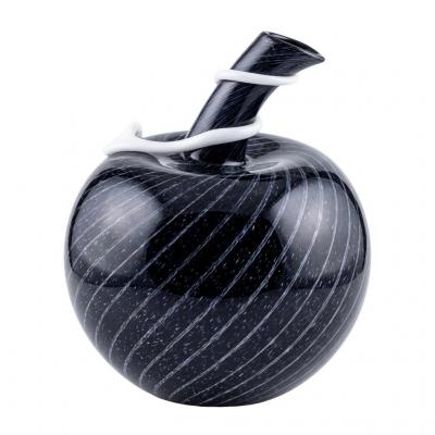Large Black Murano Glass Apple Vessel