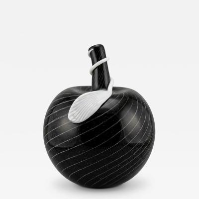 Large Black Murano Glass Apple Vessel