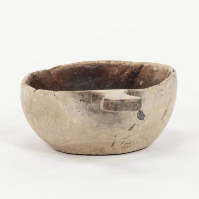 Large Bleached Swedish Lapland Ale Bowl with Handle