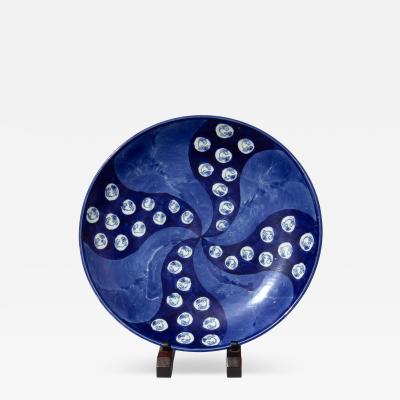 Large Blue And White Imari Charger On Later Stand Japanese Circa 1860