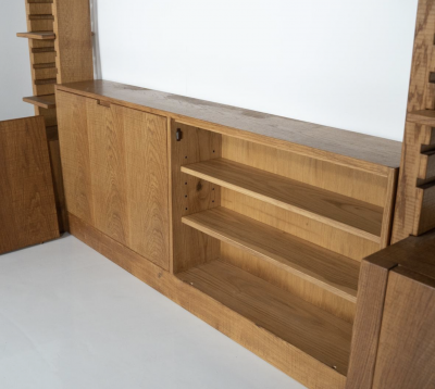 Large Bookshelf with Bench by Guiseppe Rivadossi for Officina Rivadossi Italy