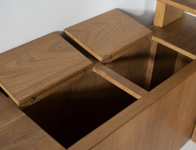 Large Bookshelf with Bench by Guiseppe Rivadossi for Officina Rivadossi Italy