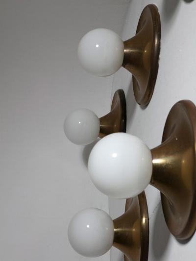 Large Brass Light Ball Wall Ceiling Lamp by Castiglioni for Flos
