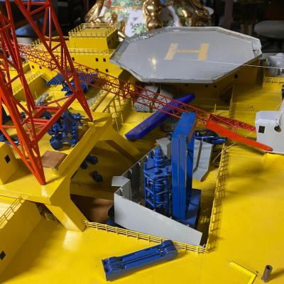 Large Brass Miniature Oil Drilling Rig of Norwegian Trosvik Bingo 3000