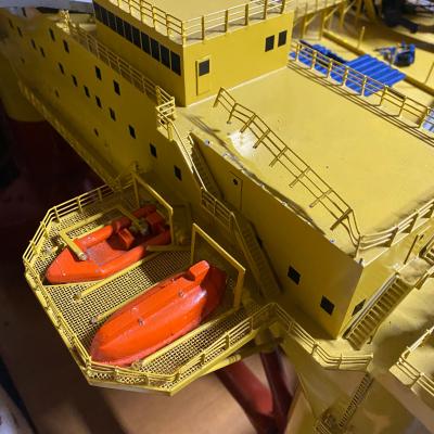 Large Brass Miniature Oil Drilling Rig of Norwegian Trosvik Bingo 3000