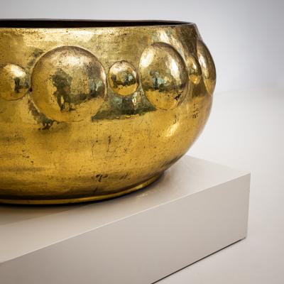 Large Brass Planter Italy Mid 20th Century