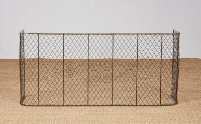 Large Brass and Iron Scroll Decorated Nursery Guard 53 wide