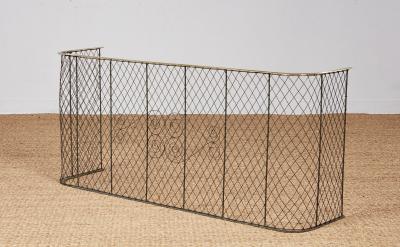 Large Brass and Iron Scroll Decorated Nursery Guard 53 wide