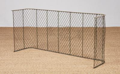 Large Brass and Iron Scroll Decorated Nursery Guard 53 wide