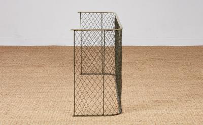 Large Brass and Iron Scroll Decorated Nursery Guard 53 wide